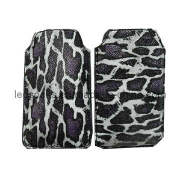 Capa de couro com design leopardo para todos os estilos para celular